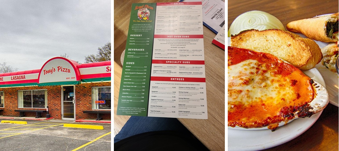 Tony's Pizza Menu